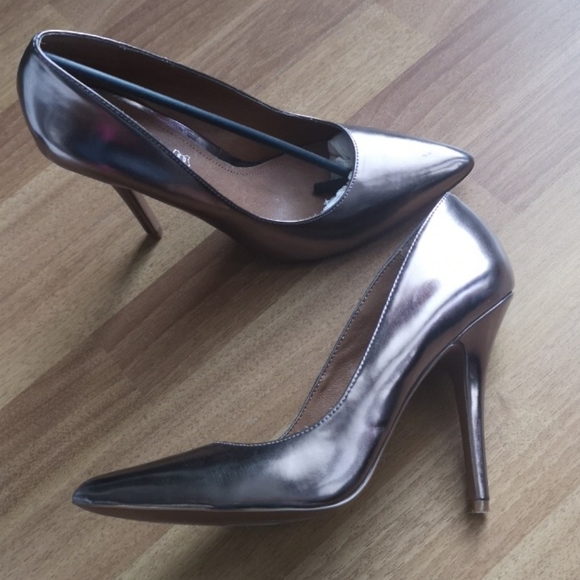 Silver Aldo heels